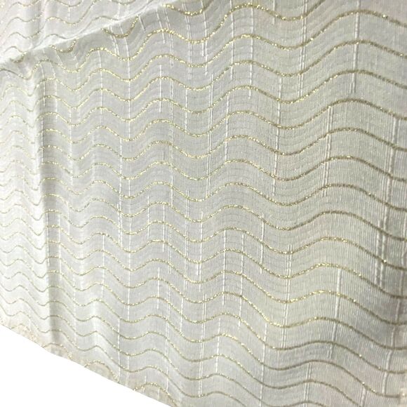 Set of 4  Napkins 18" Cream Beige Ecru & Gold Wave design - Picture 4 of 7